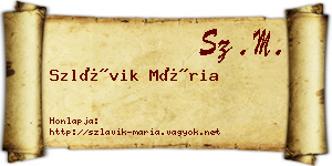 Szlávik Mária névjegykártya